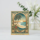 Vrolijk tropisch strand Kerstmis Thailand groet Briefkaart (Staand voorkant)