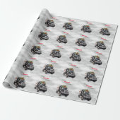 Vrolijk Truckin' Christmas Black Semi Cadeaupapier (Uitgerold)