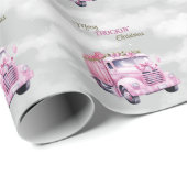 Vrolijk Truckin 'Christmas Pink Semi Cadeaupapier (Rol Hoek)