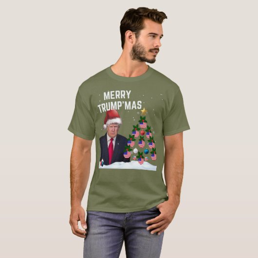 Vrolijk TRUMP'S MAS Kerstmis T-shirt (Voorkant volledig)