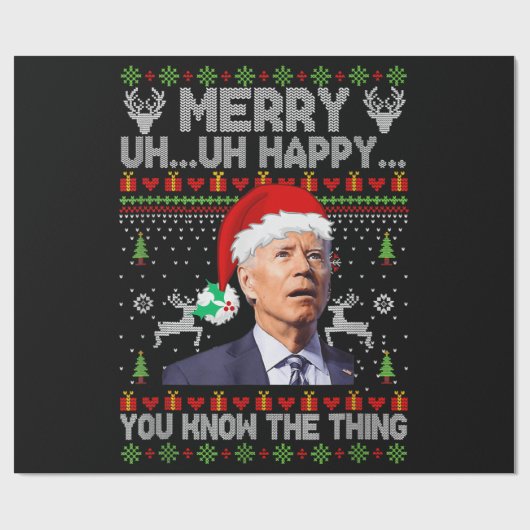 Vrolijk uh gelukkig dat je het ding kent Joe Biden Cadeaupapier (Vlak)