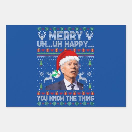 Vrolijk uh gelukkig dat je het ding kent Joe Biden Inpakpapier Vel (Voorkant 3)