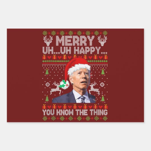 Vrolijk uh gelukkig dat je het ding kent Joe Biden Inpakpapier Vel (Voorkant 2)