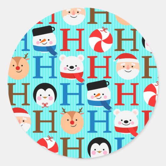 Vrolijk Uniek Kerstscript Ronde Sticker (Voorkant)