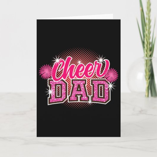 Vrolijk Vader Vaderdag Cheerleader Papa Daddy Chee Kaart (Voorkant)