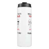 Vrolijk Vaderdag dat we in je ballen leefden Thermosbeker (Voorkant)