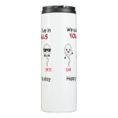 Vrolijk Vaderdag dat we in je ballen leefden Thermosbeker (Achterkant)