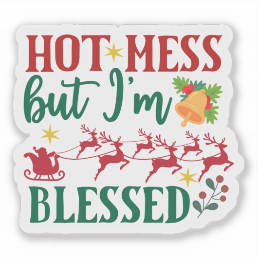 Vrolijk vakantie Kerst sticker (Voorkant)