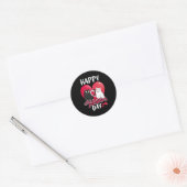 Vrolijk Valentijnsdag Lovers katten Gift Ronde Sticker (Envelop)