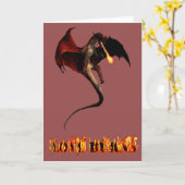 Vrolijk Valentijnsdag Rood Dragon Love Burns Kaart (Gele Bloem)