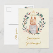 Vrolijk van de de hulstkroon van Kerstmis de Feestdagenkaart (Voorkant / Achterkant)