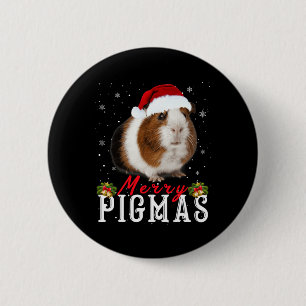 Vrolijk Varkensmasker Fun Guinea Pig Kerstmis Gezi Ronde Button 5,7 Cm