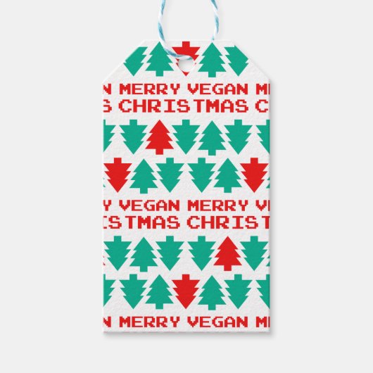 Vrolijk Vegan Christmas Xmas Gift Label Cadeaulabel (Voorkant)