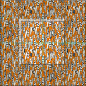 vrolijk veren oranje stof (Delen)