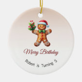 Vrolijk Verjaardag Ornament, Kerstcadeau Keramisch Ornament (Voorkant)