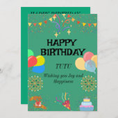 Vrolijk verjaardagsfeest kaart (Voorkant / Achterkant)