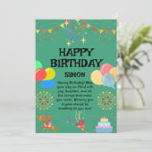 Vrolijk verjaardagsfeest kaart (Staand voorkant)