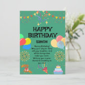 Vrolijk verjaardagsfeest kaart (Staand voorkant)