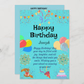 Vrolijk verjaardagsfeest kaart (Voorkant / Achterkant)