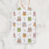 Vrolijk verjaardagspatroon cadeaulabels (Achterkant)