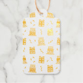 Vrolijk verjaardagspatroon cadeaulabels (Voorkant)