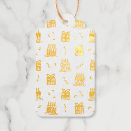 Vrolijk verjaardagspatroon cadeaulabels