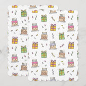 Vrolijk verjaardagspatroon kaart (Voorkant / Achterkant)