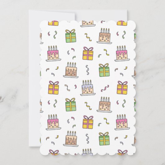 Vrolijk verjaardagspatroon kaart (Voorkant)