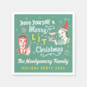 Vrolijk verlicht Kerst Retro Mideeuw Modern Grappi Servet (Voorkant)