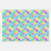 Vrolijk versierde paaseieren inpakpapier vel (Voorkant 3)