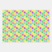 Vrolijk versierde paaseieren inpakpapier vel (Voorkant)