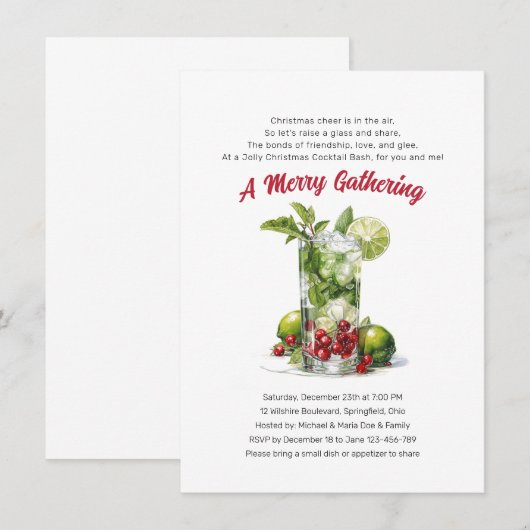 Vrolijk verzamelen cocktails kaart (Voorkant / Achterkant)