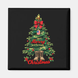 Vrolijk Veteraan Kerstboom Xmas Family Matching Magneet