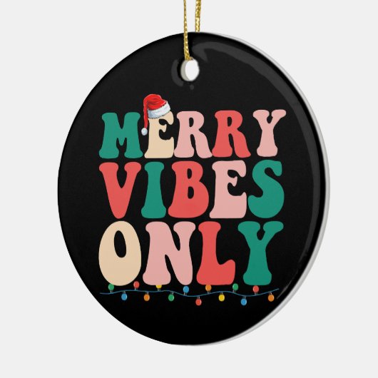 Vrolijk Vibes alleen Kerstmis vakantie familie Keramisch Ornament (Links)