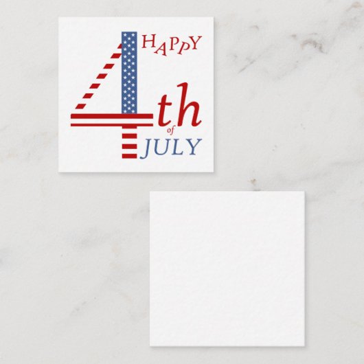 Vrolijk vierde juli Onafhankelijkheidsdag groet Informatiekaartje (Voorkant / Achterkant)