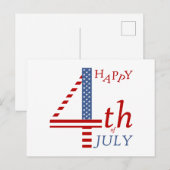 Vrolijk vierde juli Onafhankelijkheidsdag groet Uitnodiging Briefkaart (Voorkant / Achterkant)
