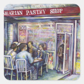 vrolijk vierkante sticker (Voorkant)