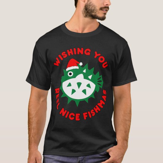 vrolijk vismas Kerstman T-shirt (Voorkant)