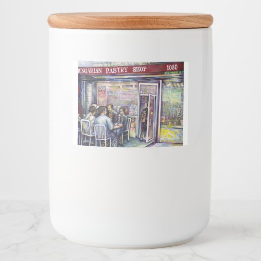 vrolijk voedselcontainer etiket (Voorkant)