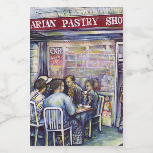 vrolijk voedselcontainer etiket (Enkel label)