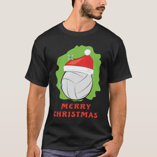 Vrolijk volleybal Kerstmis - Grappig T-shirt (Voorkant)