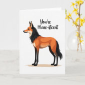 Vrolijk Vosachtig Wezen Kaart (Gele Bloem)