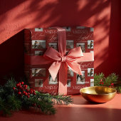 Vrolijk vrolijk Cheer Wavy Retro Moderne Fotocolla Cadeaupapier