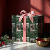 Vrolijk vrolijk Cheer Wavy Retro Moderne Fotocolla Cadeaupapier