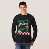 Vrolijk vrolijk en gezegend, retro kerst t-shirt (Voorkant volledig)
