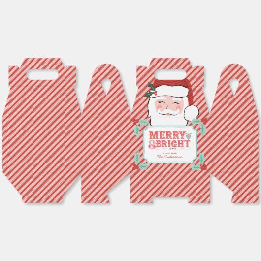 Vrolijk vrolijk en helder | Retro roze en rode ker Bedankdoosjes (Ongevouwen)