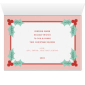 Vrolijk vrolijk en helder | Retro roze en rood (Binenzijde Horizontaal (Onderkant))