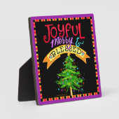 Vrolijk, vrolijk, gezegend' kerstboom inspiratie fotoplaat (Voorkant)