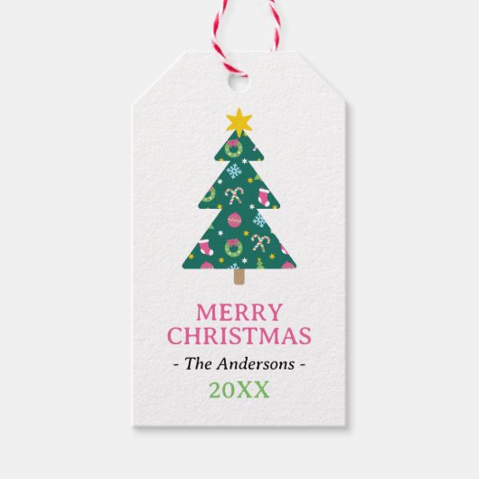 Vrolijk vrolijk kerstfeest cadeaulabel (Voorkant)