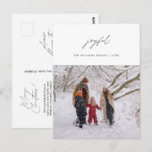 Vrolijk, Vrolijk Kerstfeest, Familiefoto Layover Briefkaart (Voorkant / Achterkant)